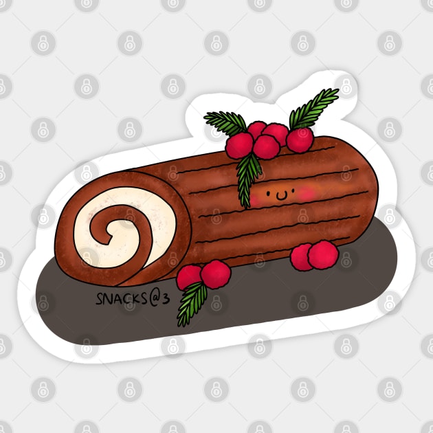 Christmas Yule Log Sticker by Snacks At 3